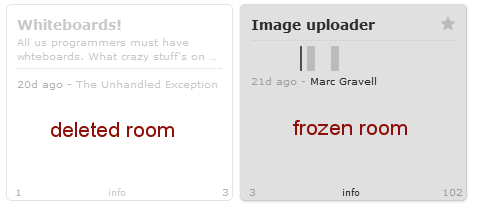 deleted and frozen rooms