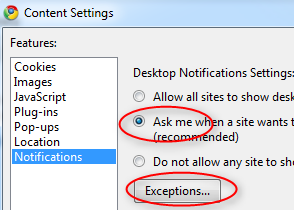 Help: Desktop Notification